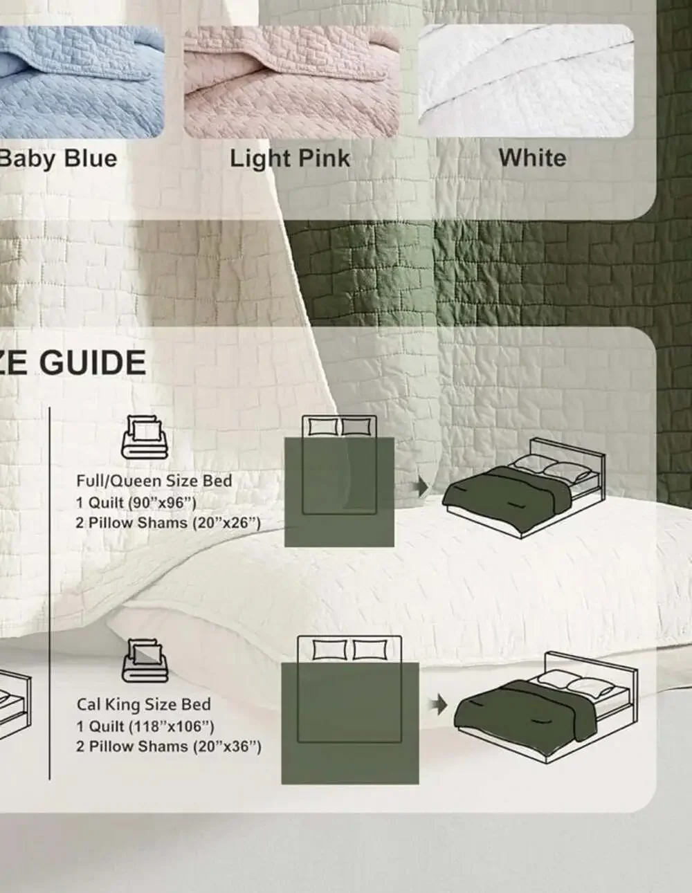 Palassio 100% Cotton Pink Quilt Set California King Size Bedding